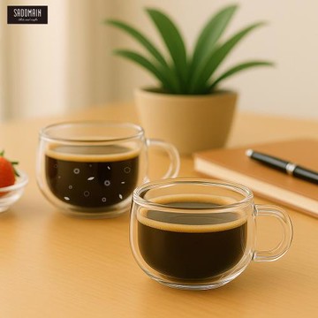 買一送一【仙德曼SADOMAIN】雙層玻璃濃縮咖啡馬克杯2入組(80ml)共四杯