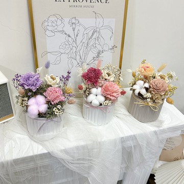 永生花 氣質桌花 母親節禮物 附包裝提袋卡片