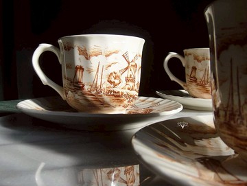 【老時光 OLD-TIME】早期日本製精美冰裂紋茶具組(5杯5盤1壺)