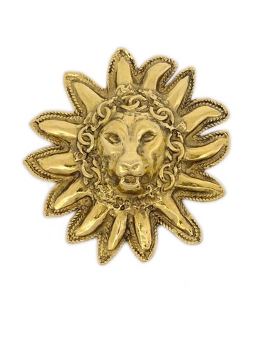CHANEL Pre-Owned - 1990-2000s CC lion brooch - women - Gold Plated - One Size