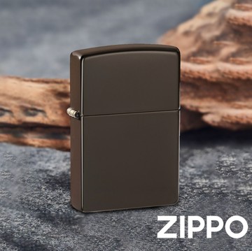 【ZIPPO】ZIPPO 49180 棕色亮漆(素面)防風打火機