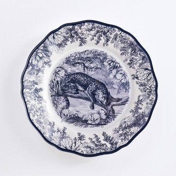 台灣 Vitamin M for Living 謎林奇遇 23公分 鈷藍 餐盤 雲豹