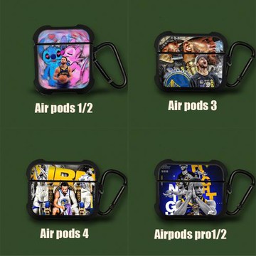 庫里勇士隊30號卡通個性創意適用蘋果airpods 1 2 3 4 pro保護套無線藍牙耳機殼airpods pro 2耳機套硅膠防摔