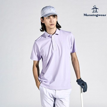 【MUNSINGWEAR 企鵝】男款紫色衣領前襟配色高機能防曬短袖POLO衫 MGTJ2A03