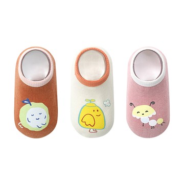 JoyNa - 3雙入-童襪 童趣可愛 止滑新生兒襪子 短筒棉襪-繽紛童話組