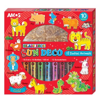 韓國 AMOS - 10色十二生肖主題吊飾玻璃彩繪膠