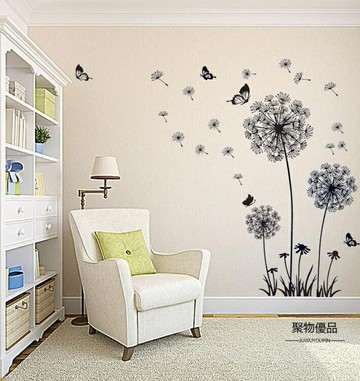墻貼紙裝飾貼畫蒲公英墻面墻壁畫臥室小圖案家用貼飾電視背景墻畫【聚物優品】