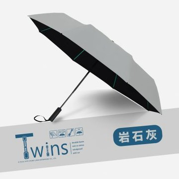【雙龍牌】TWINS冰風雙骨自動開收傘防風輕量版防曬自動雨傘B6580L_岩石灰