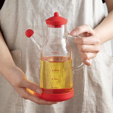 官帽造型蓋耐熱玻璃油壺-550ml 單一規格