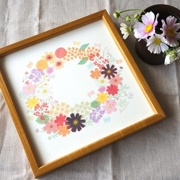 「秋季花圈 (橘色)」20cm 方型海報