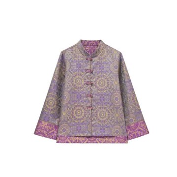 新中式寬松宋錦雙面雙穿立領唐裝外套女2026早春百搭國風百搭西裝