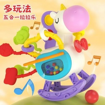 跨境亞馬遜新品手指拉拉樂嬰兒抽抽樂早教寶寶可按壓啟蒙益智玩具