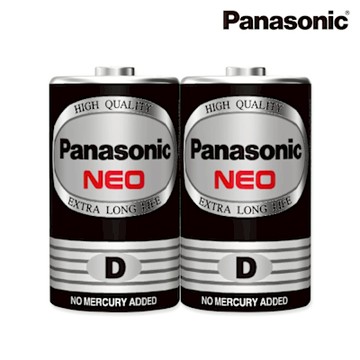 Panasonic NEO 黑色錳乾電池 碳鋅電池1號2入組