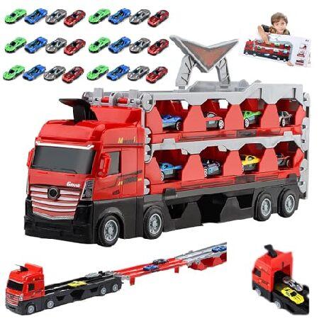 Mega Hauler Truck with Ejection Race Track,oddler Toys for Years