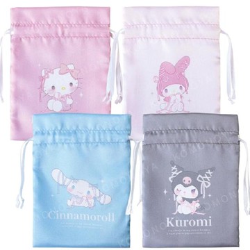 小禮堂 Sanrio 三麗鷗 尼龍束口袋 (芭蕾緞帶) 酷洛米 美樂蒂 大耳狗