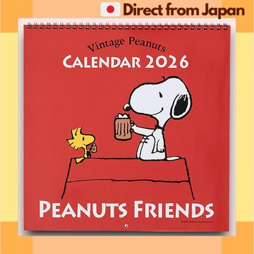 掛曆 月曆 2026 史努比 三麗鷗 L 大尺寸 紙質 壁掛月曆 Snoopy [日本直送]