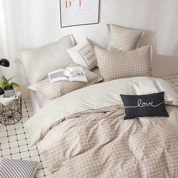 FOCA 韓風設計100%精梳棉二件式薄枕套床包組 獨立筒 適用床高35cm  單人  卡布奇諾