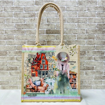 【手工製作】鄉村典雅 – 大方款魔鬼氈 – 現代拼貼提袋