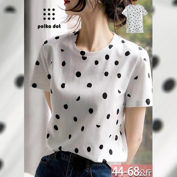 棉上衣圓領滿版半圓波點印花 M-2XL【141202X】【現+預】-流行前線-