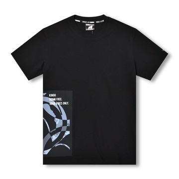 KINGO男款｜黑色轉印短袖T恤611123