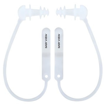 Easy View 矽膠線繩耳塞  白色  1組