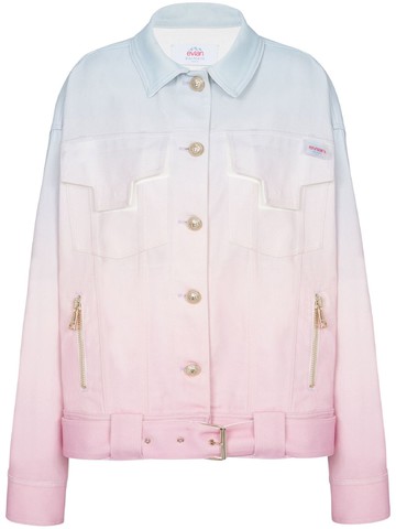Balmain - x Evian gradient denim jacket - men - Polyester/Elastane - 52 - White