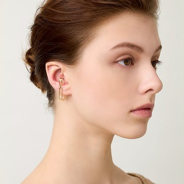 獨特幾何耳扣 925銀厚鍍18K金 Enigma Pearl Earcuff