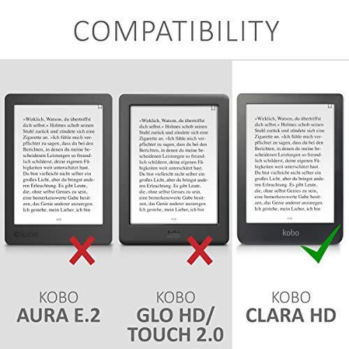 kwmobile カバー 対応: Kobo Clara HD ケース 電子書籍リーダー オートスリープ PUレザー 茶色 ライトブラウン