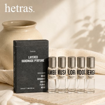 【hetras】首席調香師手工鐵盒疊香香水 5 入禮盒