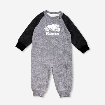 Roots 嬰兒-ORIGINAL COOPER BEAVER 長袖連身裝 (深灰色)