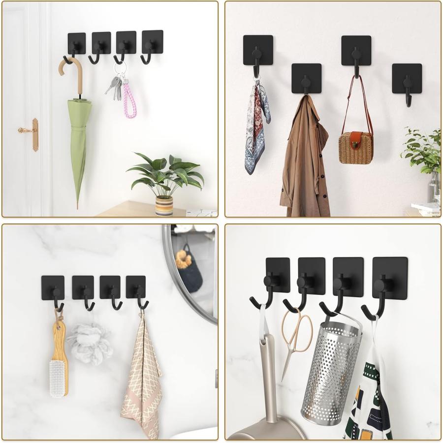 Self Adhesive Hooks Heavy Duty Stick On Wall and Door Hooks for H