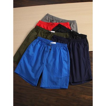 磨砂速干透氣夏季薄款四分褲！松緊腰豬鼻子卡扣沙灘褲海南風情款