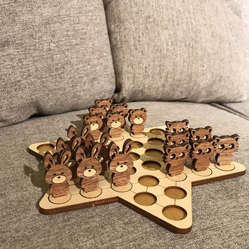 【手作DIY】動物造型版 可愛 跳棋 益智遊戲 桌遊