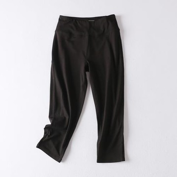 D2-2春秋女外貿單純色彈力舒適打底褲跑步運動瑜伽七分褲休閑褲