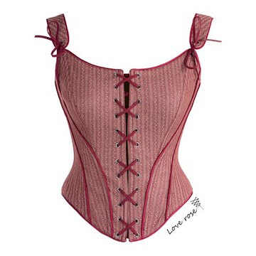 LOVEROSE原創設計師 復古紅民族風魚骨骨衣裹胸抹胸上衣吊帶背心