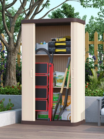 【物美價廉】戶外儲物柜露天耐高溫室外防水防曬花園工具雜物整理柜簡約收納柜