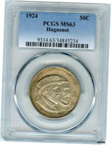 アンティークコイン コイン 金貨 銀貨 Huguenot 記念 2ドル 50セント PCGS MS 63- show original title