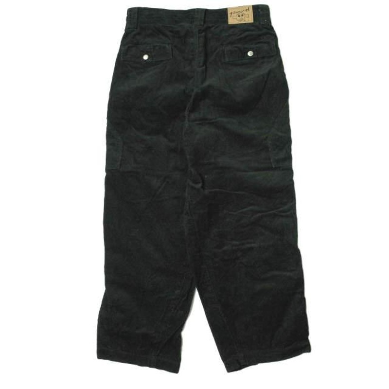 gourmet jeans グルメジーンズ 日本製 TYPE2 BUSH - CORDUROY コーデュロイワイドブッシュパンツ 34 ブラック  ジップフライ ボトムス g6179 | LINEブランドカタログ