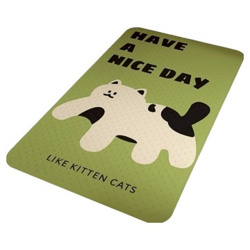 Mega 浴室可愛動物吸盤淋浴防滑墊  70 x 40cm  綠色貓咪