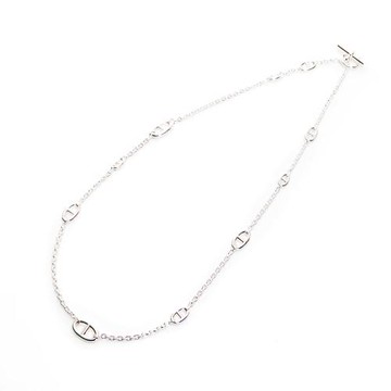 Hermes Chaine dAncre銀項鍊(細鍊/鍊身多個大小豬鼻子) (扣頭輕微小刮痕)