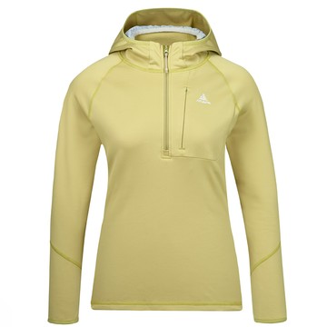 女款SOLAR-FLEECE保暖連帽衫(A1PS2555W黃綠/刷毛保暖/素面百搭/連帽保暖/專業登山)