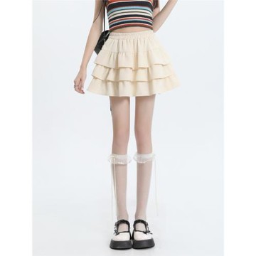 芭蕾風蓬蓬蛋糕裙女夏2025新款小個子辣妹防走光高腰A字半身短裙