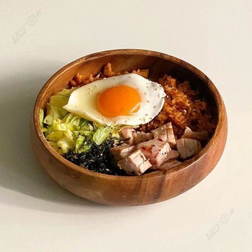 【Upton百貨】日式ins相思木防燙防撞圓形木碗整木健身餐碗輔食木碗優格沙拉碗
