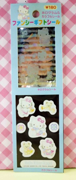 【震撼精品百貨】Hello Kitty 凱蒂貓~KITTY貼紙-天使藍