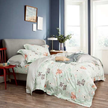 Pure One 3M吸濕排汗天絲TENCEL床包被套枕套三件組 台灣製 單人 森林野餐