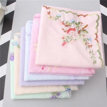 秀色旗袍繡花手帕刺繡女士薄布柔軟手絹古風漢服配飾方巾