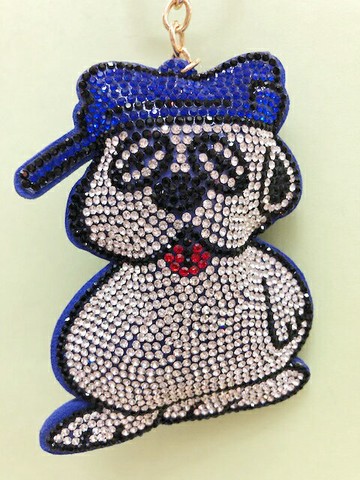【震撼精品百貨】史奴比Peanuts Snoopy  SNOOPY 閃鑽鑰匙圈/鎖圈-藍狗#87470 震撼日式精品百貨