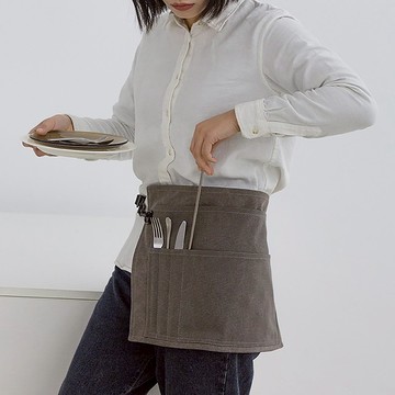 鹿造LUZAO 包款半身 帆布圍裙 可調節腰帶 鐵灰色 職人工作服