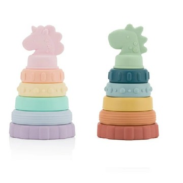 美國Itzy Ritzy 固齒咬咬疊疊樂-俏皮恐龍/童話獨角獸★衛立兒生活館★