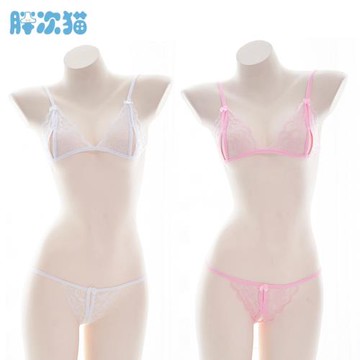 超性感好欲~蕾絲比基尼套裝睡衣 少女綁帶系帶三點式內衣